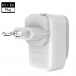 VAORLO 4-pordiline 4,4A(Max) 22W EU USB laadija adapter LED-lamp Auto-ID kaasaskantava telefoni reisi seinalaadija iPhone Samsungile EU valge