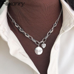 925 Sterling h&otilde;bedane paksu ketiga kaelakee INS Fashion Hip Hop Vintage Design LOVE s&uuml;dameripats Tai h&otilde;bedast peoehted h&otilde;be