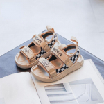 Laste sandaalid suvised uued t&uuml;drukute sandaalid lahtise varbaga poiste kingad Pehme p&otilde;hjaga libisemiskindlad rannakingad 26 must