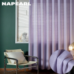 1 tk Lihtsa stiiliga v&auml;rviline t&uuml;llt&otilde;mmatav plisseeritud lint aknakardin Suhteliselt paks l&auml;bipaistev kardin Elutoa k&ouml;&ouml;gikardin NAPEARL W100cm x L250cm lilla