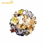 SACE GEMS klassikalises stiilis iidseid viise taastav tsirkoons&otilde;rmus naiste ehted pulmalubaduse peokink open kollane