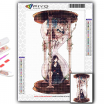Populaarne 5D DIY Cross Stitch Girl in Hourglass Bottle Mali v&auml;rvimine t&auml;ispuurist Cross Stitch Crafts komplekti seinakleebis kodukaunistus Full Round 20X30CM