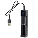 18650 liitium-USb nutikas &uuml;he pesa laadija koos indikaatortulega v&auml;ikese ventilaatoriga taskulamp aku laadimisadapter intelligentne kiip must
