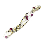 Les Tr&eacute;sors De Lily [R3188] - Disainer kaelakee Kilimanjaro h&otilde;belilla - 140 cm 12 mm lilla