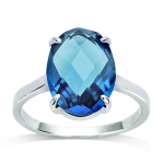 H&otilde;bes&otilde;rmus 'Sissi' sinine valge h&otilde;be (roodiumiga kaetud) - 13x10mm (Londoni sinine) 60 t&uuml;rkiissinine