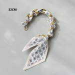 Uus mood kevadtalv naiste k&auml;ekoti tarvikute osa ketid eemaldatavad asendused Red Dot siidist salli rihm naiste isetegemise kett 32CM valge