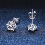 D V&auml;rvus 0 ,2 -2 ,0 Carat Moissanite Stud K&otilde;rvar&otilde;ngad Naistele Meeste Keermega k&otilde;rvaklapid 925 H&otilde;bedast ehteid l&auml;binud teemanttesti 0.2ct 3.5mm blue