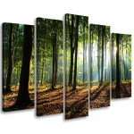 Viieosaline pildil&otilde;uenditr&uuml;kk Forest Green Nature 100x70 roheline