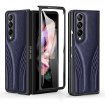 Luksuslik kukkumisvastane nahast kokkupandav &uuml;mbris Samsung Galaxy Z Fold 4 Fold3 Fold2 Fold4 Fold 3 2 5g klaasist kaitsekile &uuml;mbristele for Samsung Z Fold 4 roheline