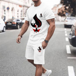 3D prinditud T-s&auml;rk Meeste L&uuml;hikesed p&uuml;ksid L&uuml;hikeste Varrukatega Komplekt Suvine Soose Fitting Casual Meeste 2-osaline komplekt S