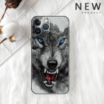 Animals Tiger Wolf &uuml;mbris Apple iPhone'ile 11 13 14 12 Pro Max 7 8 Xr X 6 5 5s Se 2022 13promax Black Silicone Phone Funda iPhone X XS
