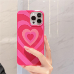 INS Sweet Love Heart telefoni&uuml;mbris iPhone'ile 14 13 12 11 Pro Max Mini XS X XR 7 8 Plus SE 3 pehme silikoonist p&otilde;rkeraua kaitsekate iPhone 14 Pro Max roosa