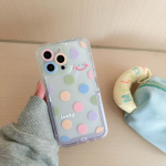 Ins Smiley &uuml;mmargune aluse hoidik Armas multifilmi telefoni&uuml;mbris iPhone'i 11 13 14 Pro Max 12 Promax Lucky tagakaane korpuse jaoks Conque for iphone 11