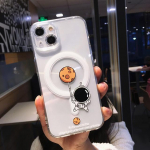 Cartoon Astronaut Space Clear telefoni&uuml;mbris iPhone 14 13 12 11 Pro Max 14 Plus 14pro 11 juhtmevaba laadimise pehme silikoonkaanega For iPhone 11Pro Max
