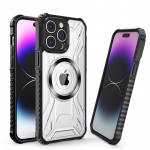 Luksuslik Mech Magnetic imemisega juhtmevaba laadimisega telefoni&uuml;mbris Sobib iPhone14 13 12 11 Pro Max k&otilde;ikeh&otilde;lmavate kukkumiskaitse&uuml;mbristega iPhone 14 Pro Max must