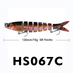 13,28 cm lant 16 v&auml;rvi mitmeosaline s&ouml;&ouml;t 19 g lant plastiks&ouml;&ouml;t, k&otilde;va s&ouml;&ouml;t, mitmeosaline kala