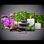 HD-prinditud 5-osaline l&otilde;uendikunst, roosa orhidee, spaa-zen-maal, raamitud seinapilt elutoa sisekujunduseks l&otilde;uendiseinal ny-1680 40x60cm*2 40x80cm*2 40x100cm*1