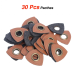 30 Pcs PU Leather Sew on Badge Patches for Knitting Identifying Decorating Projects One Size pruun