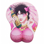 Creative Cartoon Anime 3D hiirematt JOJO Seksikas rinnakorvi geel-silikoonist hiirematt randmetoega Pehme rinnamatt arvutile roosa