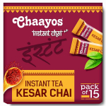 Chaayos Lahustuv tee eelsegu &ndash; Kesar &ndash; tavaline suhkur (15 kotikest ) | 100% looduslik safran | Kesar Chai | Masala Chai | Assami tee | Desi Chai