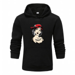 S&uuml;gis- ja talv uus isikup&auml;rastatud tr&uuml;kitud naiste avatar Riietus Meeste ja naiste kapuutsioni armastajad Pullover Jogging Spordikapuuts S must