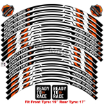 Motorcycle Reflective Rim Stripe Decal waterproof Accessories Suitable For KTM 1290 Super Adventure 390 690 790 890 Front 19 back 17 black