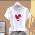 (Aasia suurus) Fashion Print Graphic Tee Naiste Lilled Armas trend Lilleline Armas Trend Casual T-riietus Vabaaja naiste suvetop l&uuml;hikeste varrukatega T-s&auml;rk S