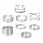 8 t&uuml;kki / komplekt Lihtne rists&otilde;rmus naiste ehted avanemise reguleerimiss&otilde;rmus kullast h&otilde;bedast k&auml;ev&otilde;ru kuld