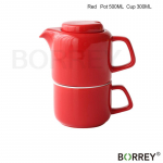 BORREY v&auml;rviline keraamiline lilleline teekannu komplekt Kontori kohvitass kruus p&auml;rastl&otilde;unatee T&uuml;rgi teekannu filter Puer Oolong Kung Fu teen&otilde;u Red