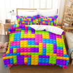 3D ehitusklotsivoodipesukomplekt M&auml;nguasjade tekikott Padjap&uuml;&uuml;r 2/3 S&uuml;nnip&auml;evakingitus DE135 * 200 Poiste tuba T&auml;issuurus Kiiresti kuivav Pehme Kodutekstiil Baby 100x135cm