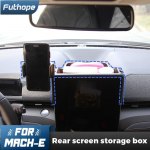Futhope 2 in 1 Rear screen Large space storage mobile phone holder tissue Box storage Box For Ford Mustang MACH-E