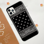 Bandana Mustriline Must iPhone 12 Pro Max 13 mini &Uuml;mbris iPhone XR XS X SE 2020 7 8 Plus 11 Pro Max Katte jaoks iphone 5 5S SE