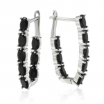 Kahekihiline sillutatud ovaalne must tsirkoon h&otilde;bedane rippuvad k&otilde;rvar&otilde;ngad gooti stiilis naiste igap&auml;evased aksessuaarid must