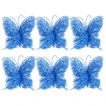 Liblikaornament Vastupidav isetegemise k&auml;sit&ouml;&ouml; plastist rippuv liblikas Mini realistlik rippuv liblikas j&otilde;ulupuu ornament liblika ornament sinine