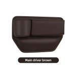 Autoistmete vahe hoiukott Autoistme k&uuml;lgmise pilu hoiukarbi korraldaja t&uuml;himiku t&auml;iteaine pudelihoidjaga PU nahk universaalne Driver seat pruun