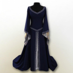 Moodne naiste pikkade varrukatega keskaegne renessansiaegne pikk kleit vabaaja naiste t&uuml;drukute v&otilde;lur Cosplay riided L