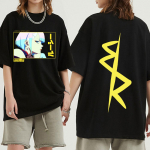 Jaapani anime Lucy Cyberpunk Edgerunners T-s&auml;rgid tr&uuml;kitud meeste naiste l&uuml;hikeste varrukatega T-s&auml;rk Suurem&otilde;&otilde;tmeline hubane Harajuku t&auml;navar&otilde;ivad 2XL must