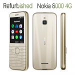 Renoveeritud Nokia originaal Nokia 8000 4G (2021. aasta) LTE 4G mobiiltelefon &uuml;he 1/2 SIM-iga No charger kuld