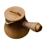 Keraamiline teekann keeva vee jaoks lahtiste lehtedega teekann Portselanist k&uuml;lgk&auml;epidemega maja pruun