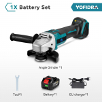 Yofidra 125 mm harjadeta nurklihvija 4 k&auml;iguga juhtmeta lihvimismasin puidu t&ouml;&ouml;tlemise elektrit&ouml;&ouml;riist Makita 18 V aku jaoks 1 Battery EU Plug