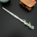 Korea Hiina Hanfu bambusest juuksen&otilde;elad Leaf Hair Stick T&uuml;druku peakate valge