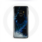 Samsung Galaxy S9 plus &uuml;mbris Sinise halli ja musta v&auml;rvi mitmev&auml;rvilised suitsupilved mustal taustal