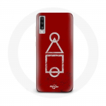 &Uuml;mbris Samsung Galaxy A70 Squid Game'i logos&uuml;mbolid, ring, ruut kolmnurk, punane taust
