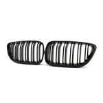 New Look Car Grille Grill Front Kidney Glossy 2 Line Double Slat For BMW 2 series F22 F23 F87 M2 2014- Accessories All Black black