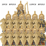 13tk/komplekt Keskaegsete r&uuml;&uuml;tlite r&uuml;hma s&otilde;jav&auml;es&otilde;durite kuju ehitusplokk, harivad m&auml;nguasjad lastele KT1073