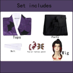 Anime Demon Slayer Kokushibo kost&uuml;&uuml;m Kokushibo Cosplay Kimono T&auml;toveering Parukas Halloweeni peo Karnevali rollim&auml;ngu riided Parukad L-(Full set+wig) black