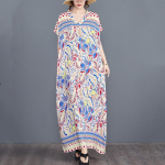 L&uuml;hikeste varrukatega Suures suuruses puuvillane Satiin vintage lilleline uus kleit naistele vabaaja avar Maxi pikk suvekleit