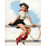Suured Saapad Pinup T&uuml;druk Metallist Plekk-sildid Vintage Seksikad Kauboit&uuml;drukud Retro Plekk-plakat Mehekoopakaunistus Kodu Baar Klubi Kohvik Garaaži Kaunistus 20x30cm