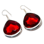 Natural Mozambique Garnet Gemstone 925 Sterling Silver Gift Earring 1.77 m5j92