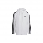 Adidas 3-Triibuline Tuulejope Kapuutsiga Jakk Meeste &Uuml;ler&otilde;ivad Valge H14625 XL